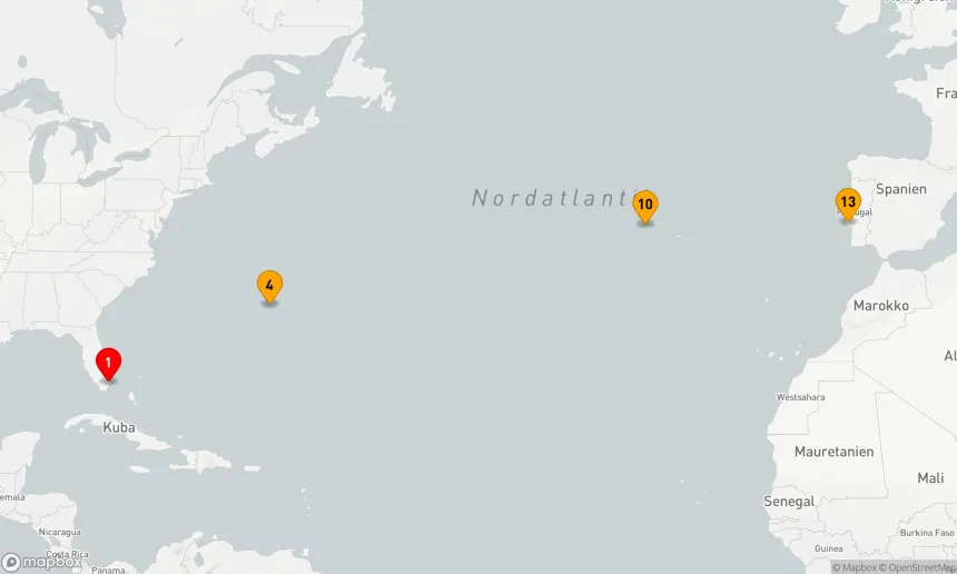 Route 12 Nächte - TRANSATLANTIK-KREUZFAHRT: BERMUDAS & AZOREN