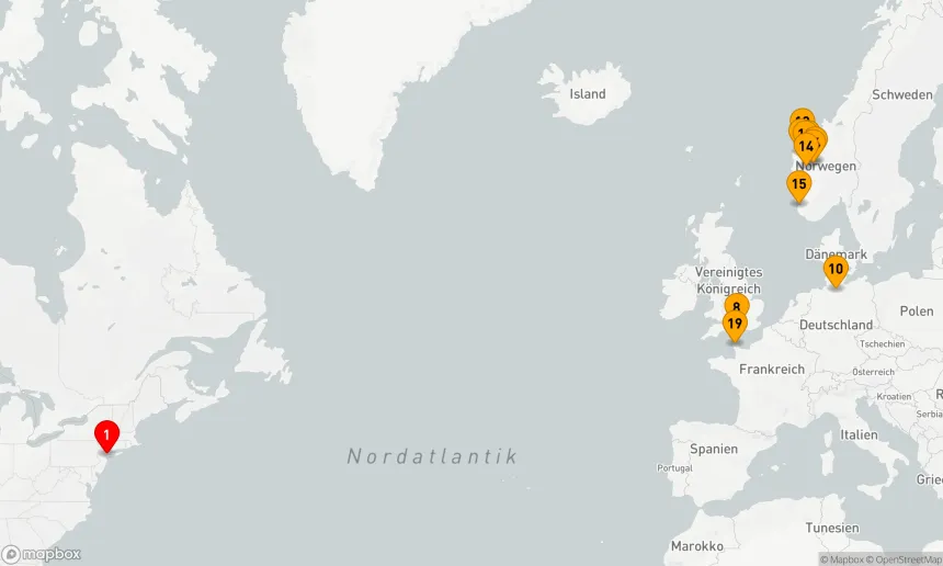 Route 26 Nächte - Transatlantik - Norwegische Fjorde (M711B)