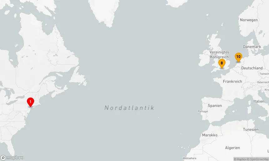 Route 18 Nächte - Transatlantik - Westeuropa (M628A)