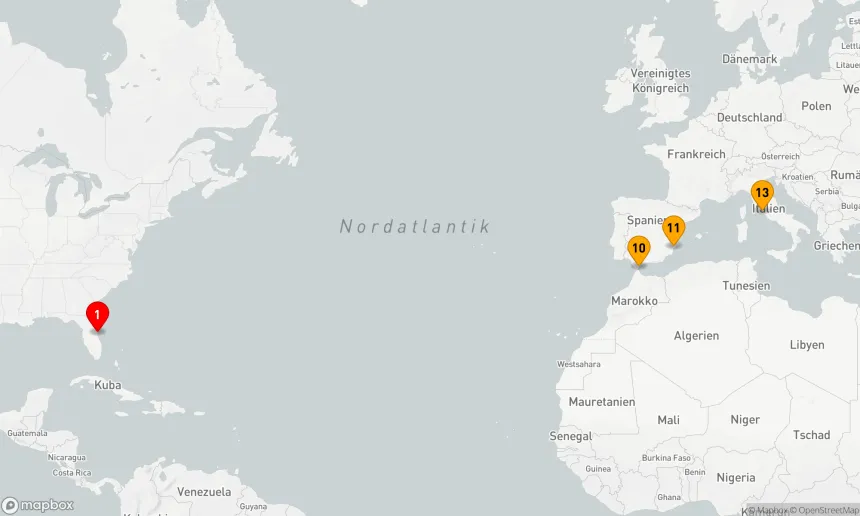Route 12 Nächte - Transatlantische Entdeckungsreise von Amerika nach Europa