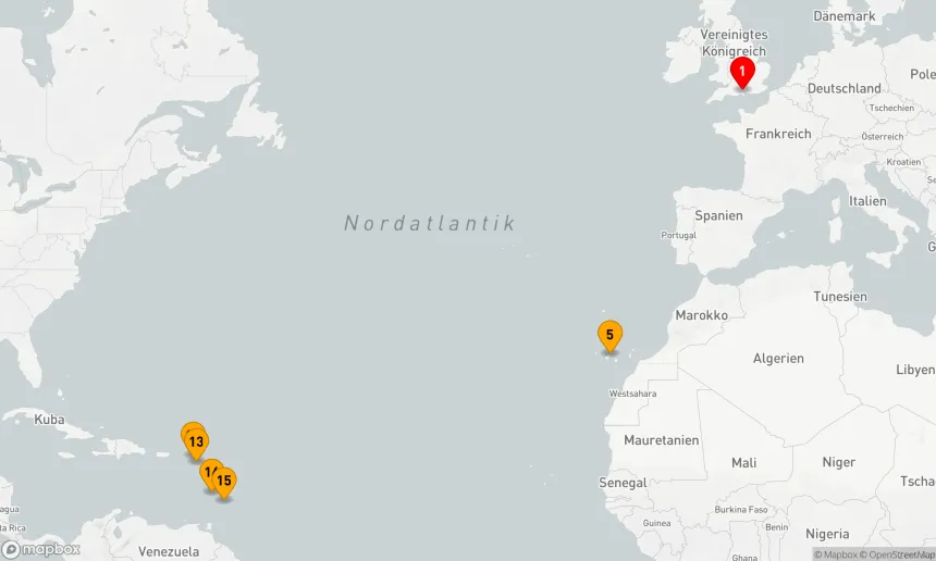 Route 15 Nächte - Karibik-Transatlantik