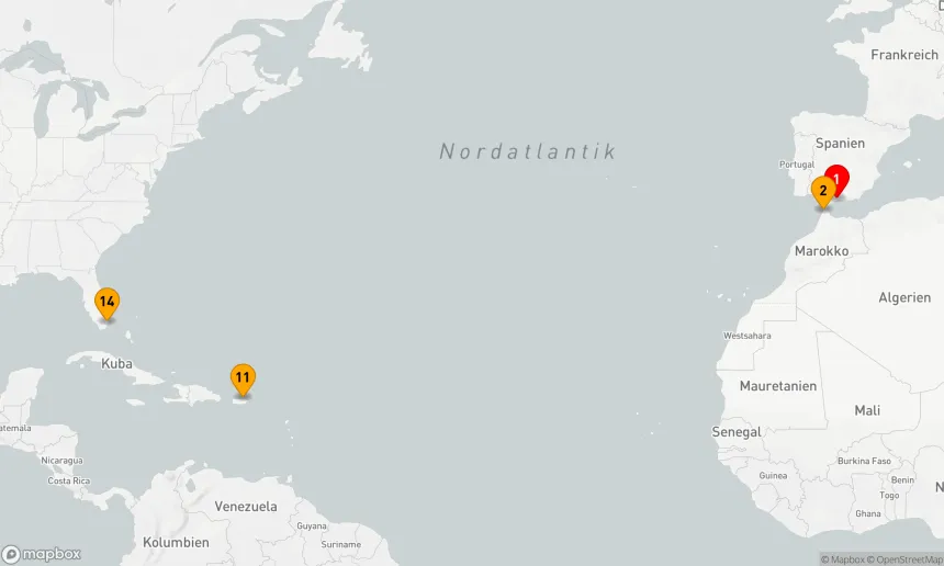 Route 13 Nächte - TRANSATLANTISCHE KREUZFAHRT: MALAGA, SAN JUAN & MIAMI