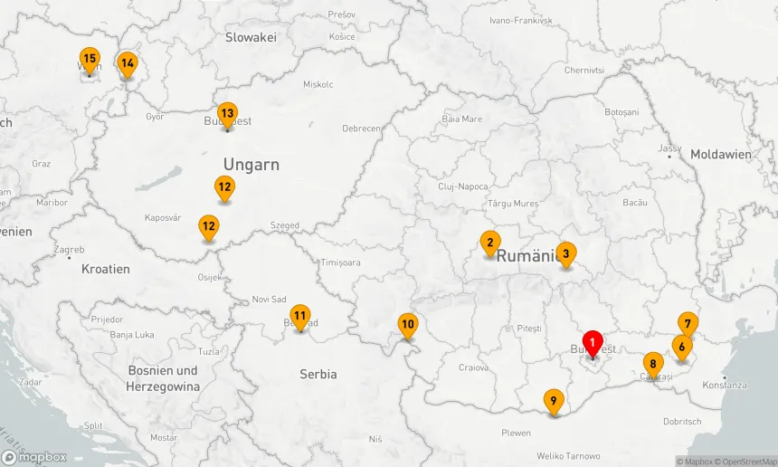 Route 14 Nächte - Transsilvanien und Donau Abenteuer