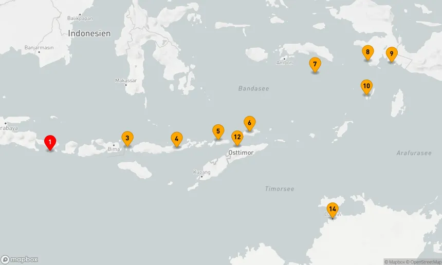 Route 13 Nächte - Tropen-Abenteuer in Indonesien