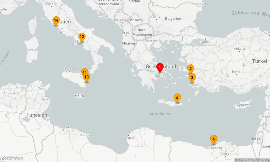 Route 13 Nächte - TÜRKEI, ÄGYPTEN & ITALIEN KREUZFAHRT: EPHESUS, ALEXANDRIA & AMALFIKÜSTE
