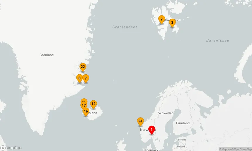 Route 26 Nächte - Ultimate Svalbard, Grönland & Island im Detail