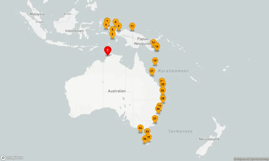 Route 36 Nächte - Ultimate Voyage: Indonesien, die Pfingstsonntage & Tasmanien
