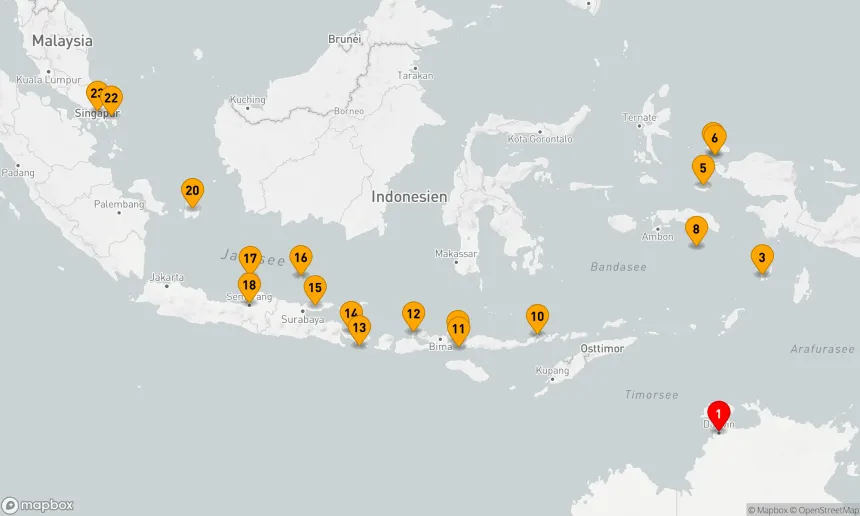 Route 22 Nächte - Ultimative Reise: Die Wunder Indonesiens und die Gewürzinseln