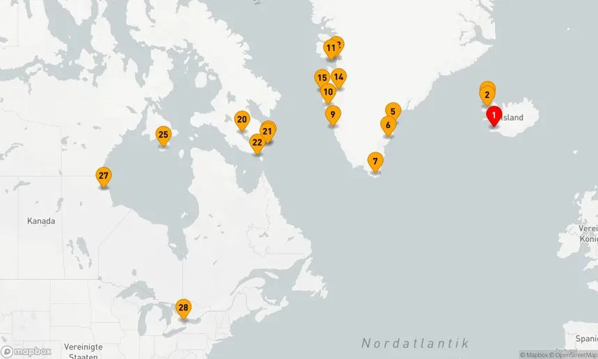 Route 28 Nächte - Ultimative Reise: Island, Grönland und Kanadas entlegener Norden