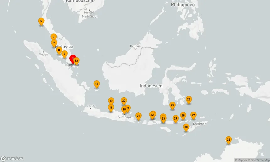 Route 31 Nächte - Ultimative Reise: Von Singapur nach Darwin in Südostasien