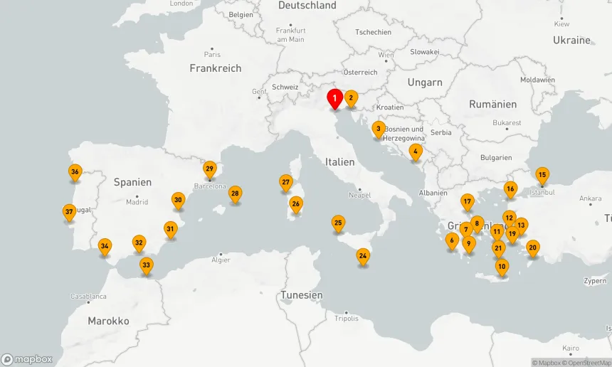 Route 36 Nächte - ULTIMATIVES MITTELMEER: VON DEN PERLEN DES BALKANS BIS SPANIEN