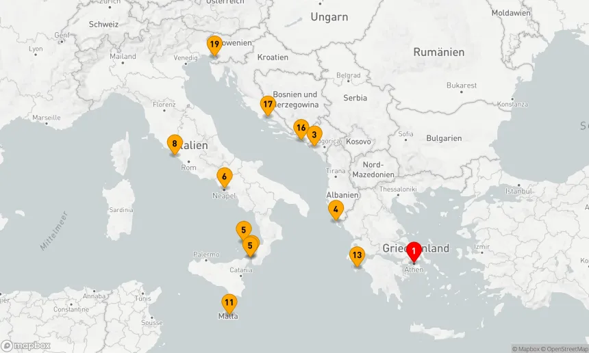 Route 18 Nächte - UM ITALIENS „STIEFEL“: KROATIEN & NEAPEL MIT ÜBERNACHTUNG
