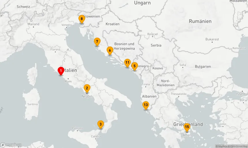 Route 14 Nächte - UM ITALIENS „STIEFEL“: KROATIEN & VENEDIG MIT ÜBERNACHTUNG