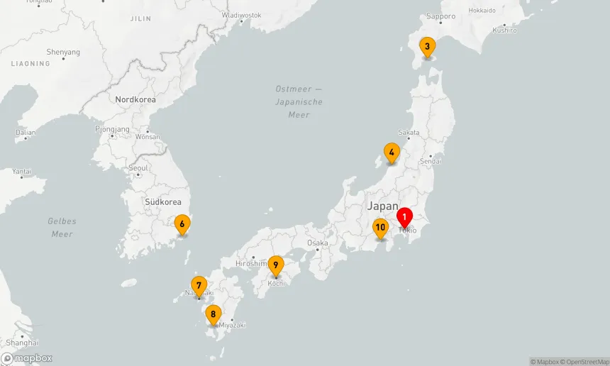 Route 10 Nächte - Umrundung Japan