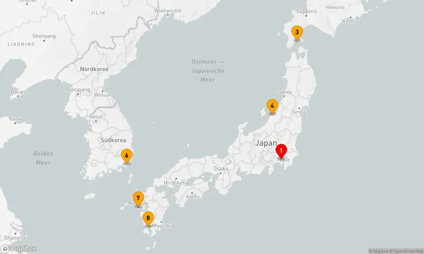 Route 9 Nächte - Umrundung Japan