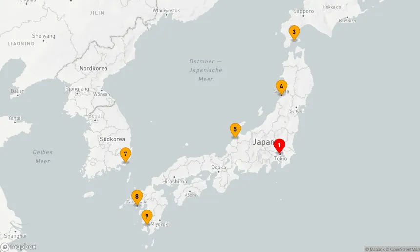 Route 10 Nächte - Umrundung Japan