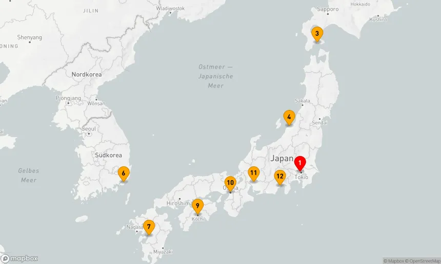 Route 12 Nächte - Umrundung Japan