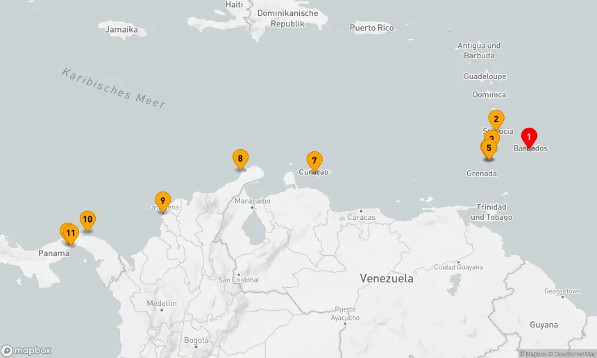 Route 11 Nächte - Unberührte Inseln in der Karibik und der Panamakanal