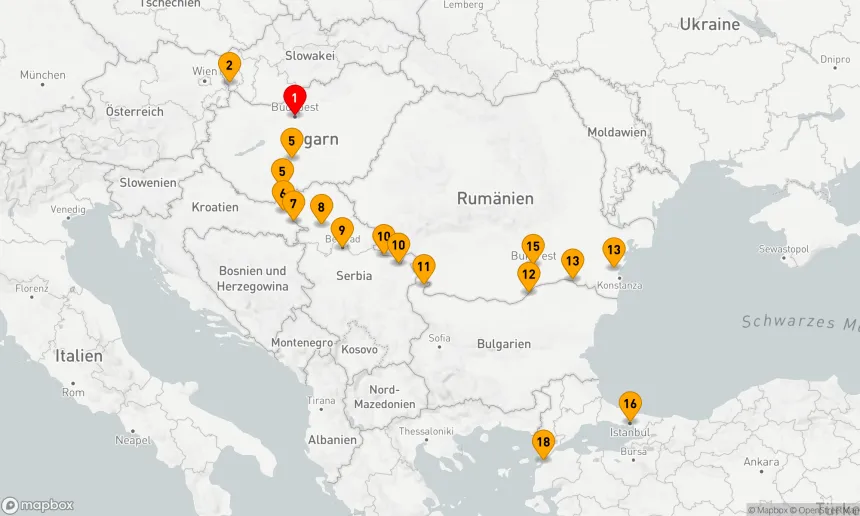 Route 21 Nächte - Untere Donau Entdeckung mit Türkei