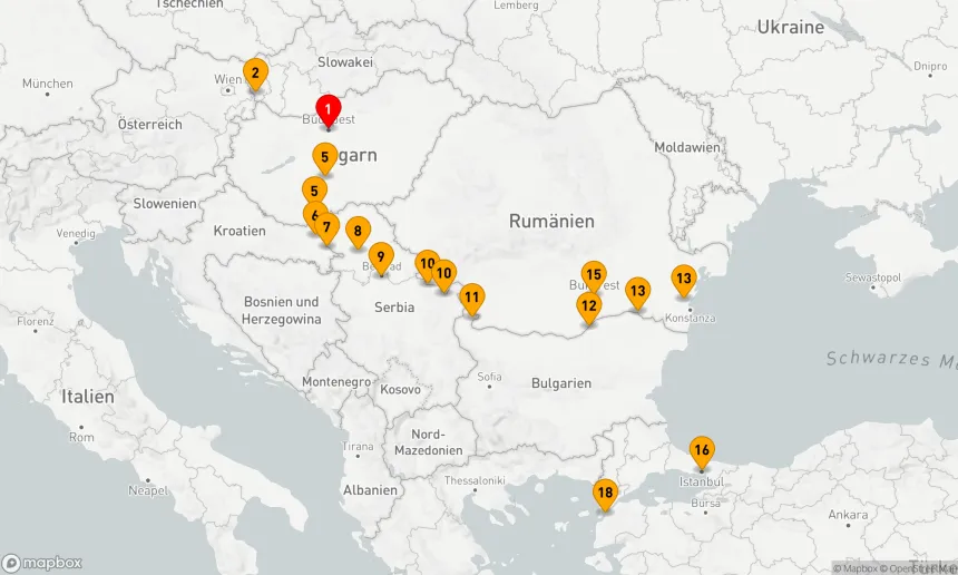 Route 21 Nächte - Untere Donau Entdeckung mit Türkei