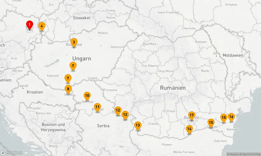 Route 17 Nächte - Untere Donau Entdeckung mit Wien