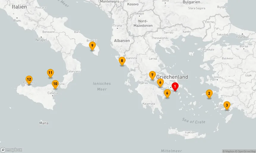 Route 11 Nächte - Unterwegs zwischen griechischen Inseln und den Schätzen Italiens