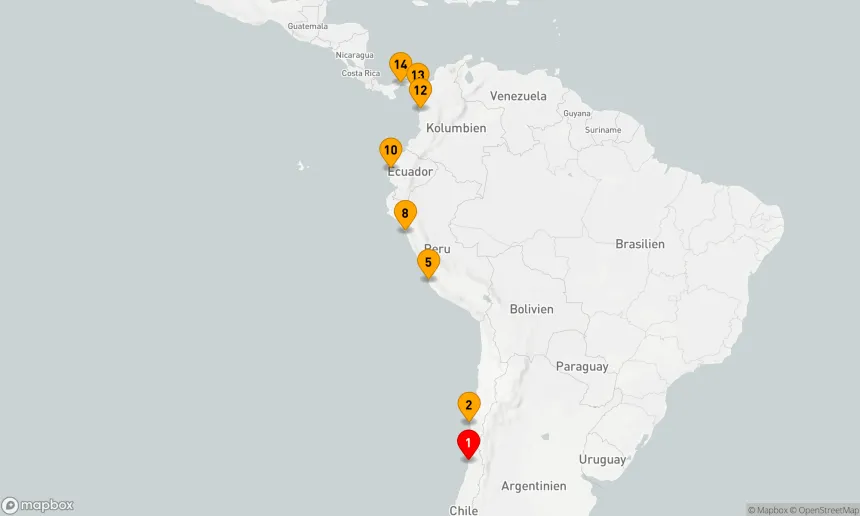 Route 13 Nächte - Uralte Königreiche und Naturschätze: Von Chile nach Panama