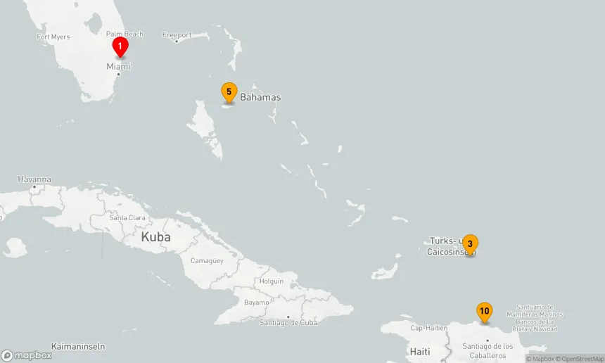 Route 12 Nächte - URLAUB IN DER ÖSTLICHEN KARIBIK: BAHAMAS & AMBER COVE