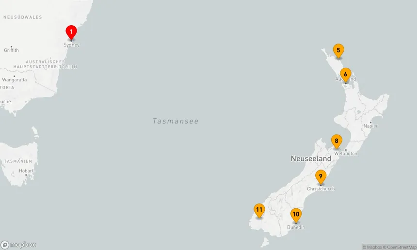 Route 13 Nächte - Urlaub in Neuseeland