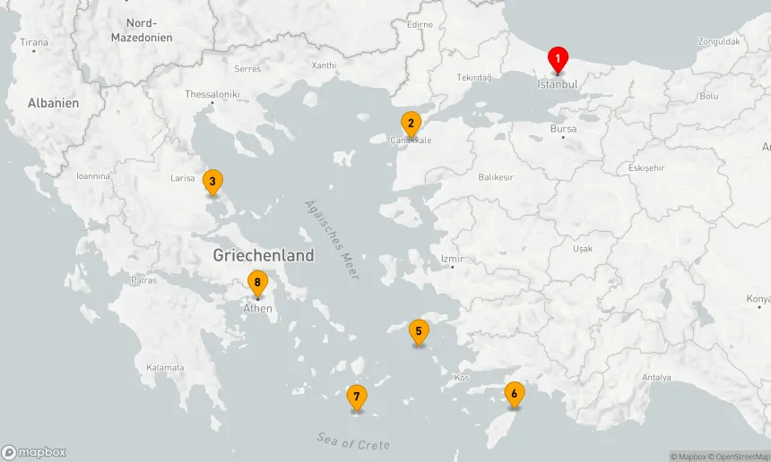 Route 7 Nächte - VERBORGENE JUWELEN DER TÜRKEI UND GRIECHENLANDS