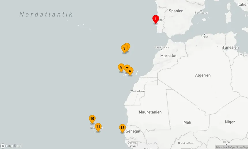 Route 12 Nächte - Verborgene Juwelen des Atlantiks & Afrikas