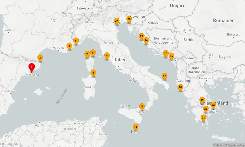Route 28 Nächte - VERBORGENE JUWELEN IN FRANKREICH, ITALIEN, KROATIEN UND SLOWENIEN