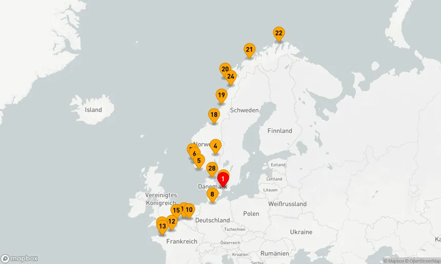 Route 28 Nächte - VERBORGENE JUWELEN IN SCHWEDEN, FRANKREICH UND AM NORDKAP NORWEGENS