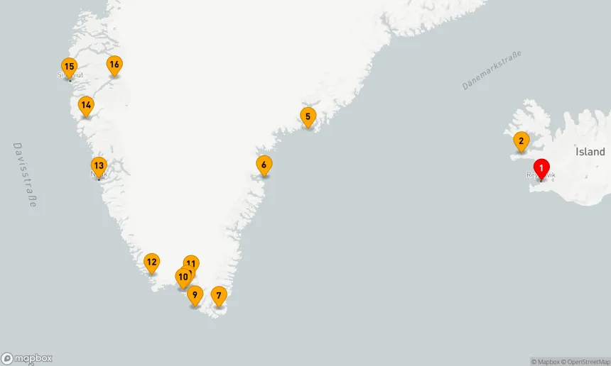 Route 16 Nächte - VERTIEFTE ERKUNDUNG VON GRÖNLANDS KULTUR UND KÜSTEN