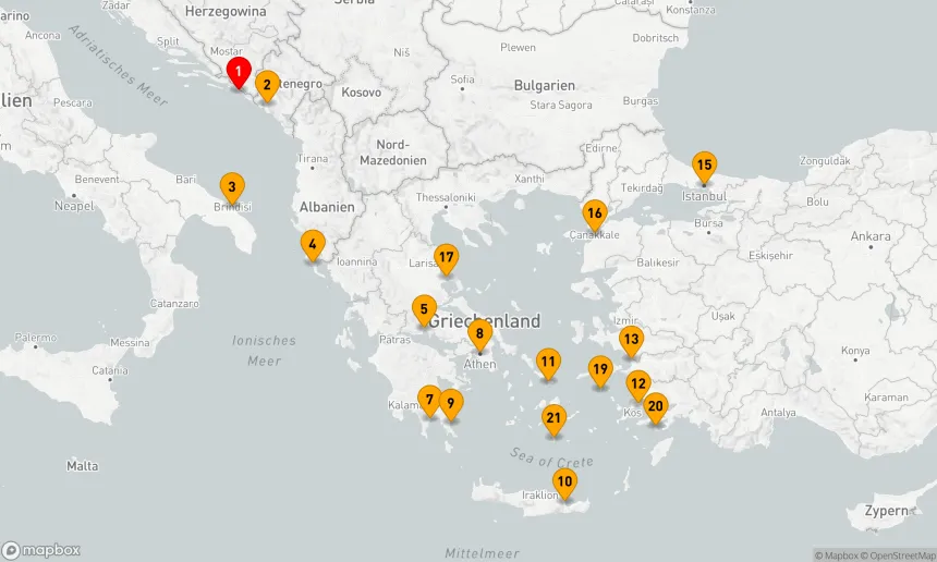 Route 28 Nächte - VERTIEFTE ERKUNDUNG VON MONTENEGRO, ITALIEN & GRIECHENLAND