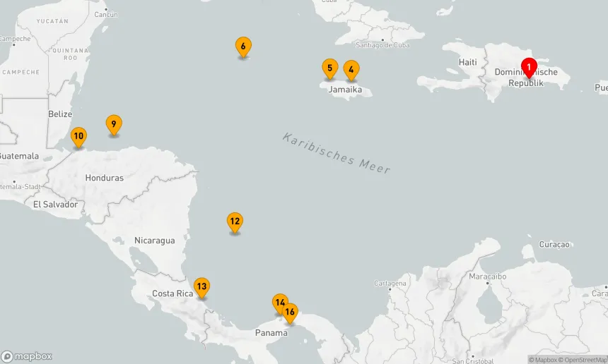 Route 15 Nächte - Vielfalt pur zwischen Karibik,  Mittelamerika und Panamakanal