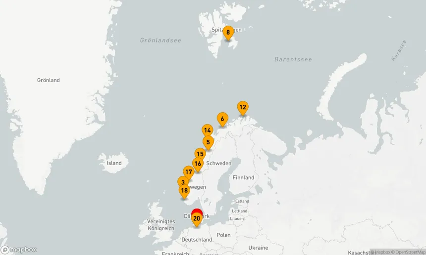 Route 19 Nächte - Vielseitiges Norwegen mit Kurs auf Spitzbergen (EUX2815)