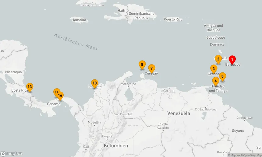 Route 15 Nächte - Vom karibischen Meer durch den Panamakanal