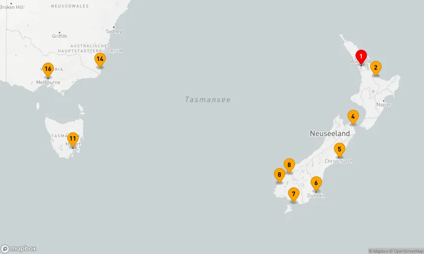 Route 16 Nächte - Vom Kiwi-Land zu den Küsten Victorias: Ein australisch-neuseeländisches Abenteuer