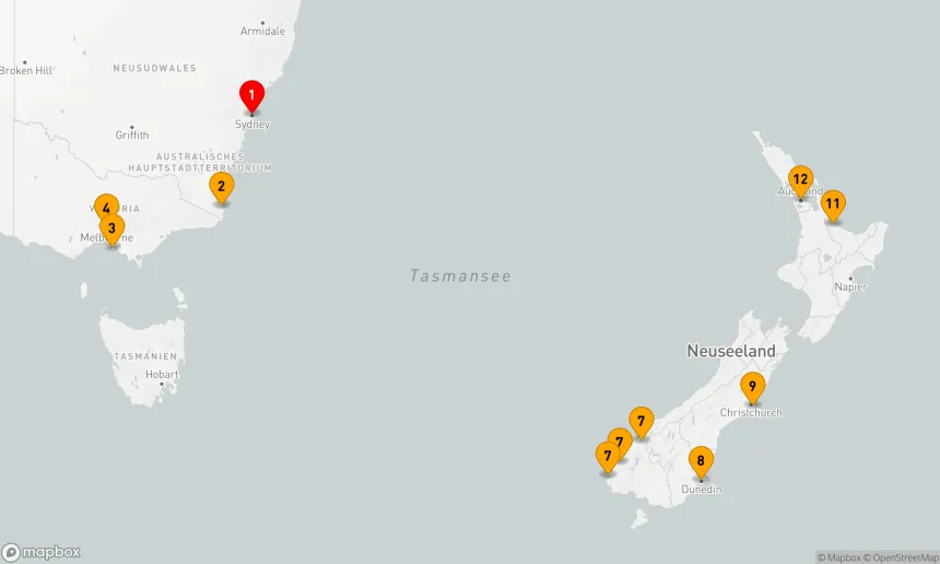 Route 11 Nächte - Vom Opernhaus zu den neuseeländischen Fjorden: Eine Region in ihrer ganzen Pracht