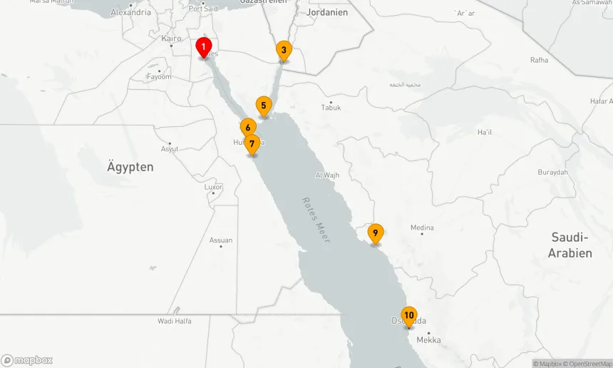 Route 10 Nächte - Von Ägypten nach Saudi-Arabien