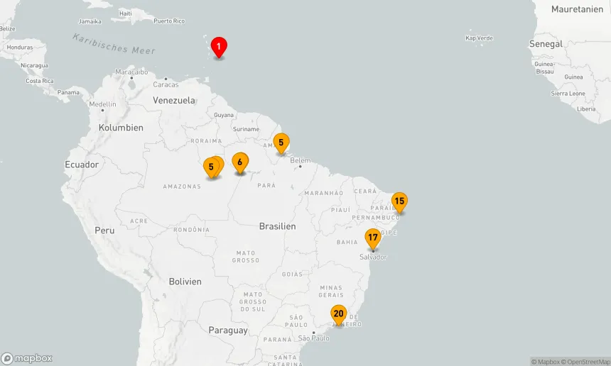 Route 20 Nächte - Von Barbados zum Sambakarneval: Entdeckungsreise entlang brasilianischer Küsten und des Amazonas
