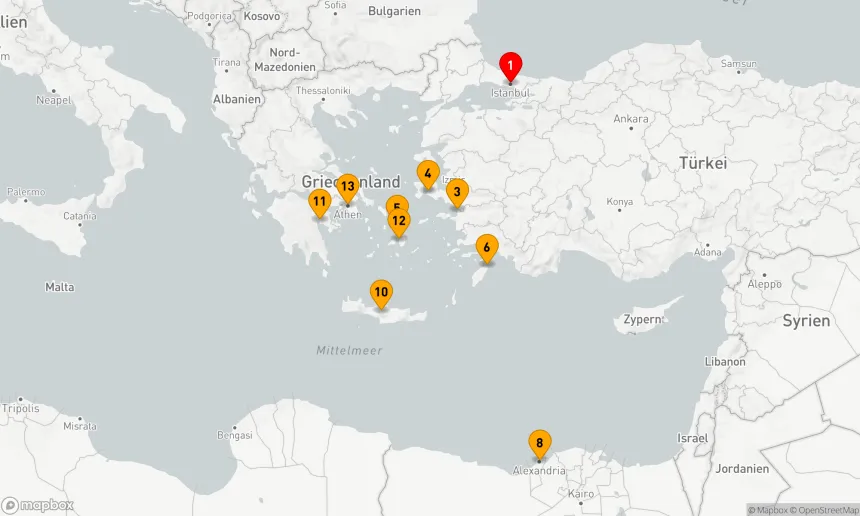Route 12 Nächte - Von Bosporus zu den antiken Wundern