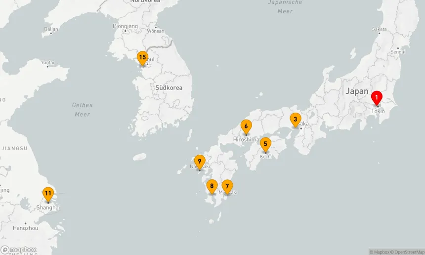 Route 14 Nächte - Von den Metropolen Japans zum Glanzpunkt Asiens