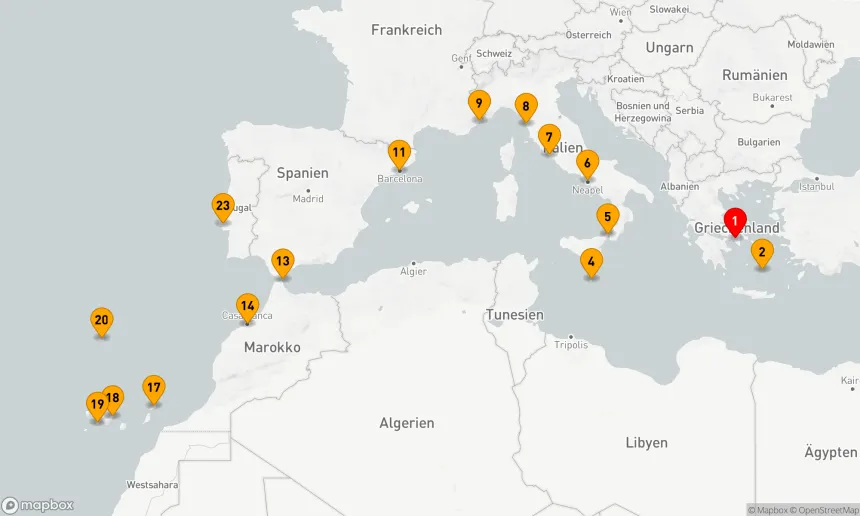 Route 22 Nächte - Von der Antike zur Atlantikbrise: Ein mediterranes Abenteuer