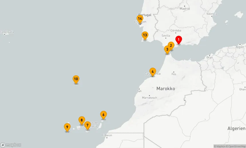 Route 13 Nächte - Von der Costa del Sol zur Perle des Atlantiks: kulturelle Entdeckungen und Inselparadiese