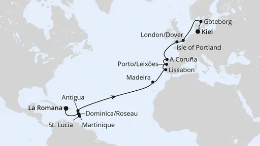 Route Von der Dominikanischen Republik nach Kiel 3