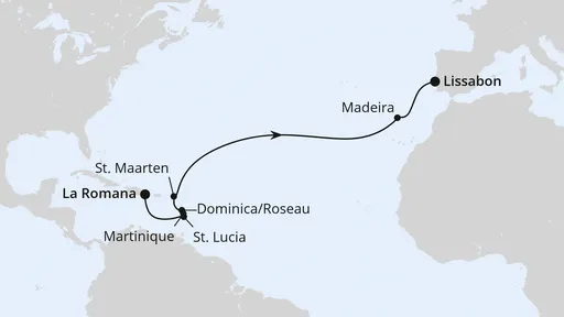 Route Von der Dominikanischen Republik nach Lissabon 2