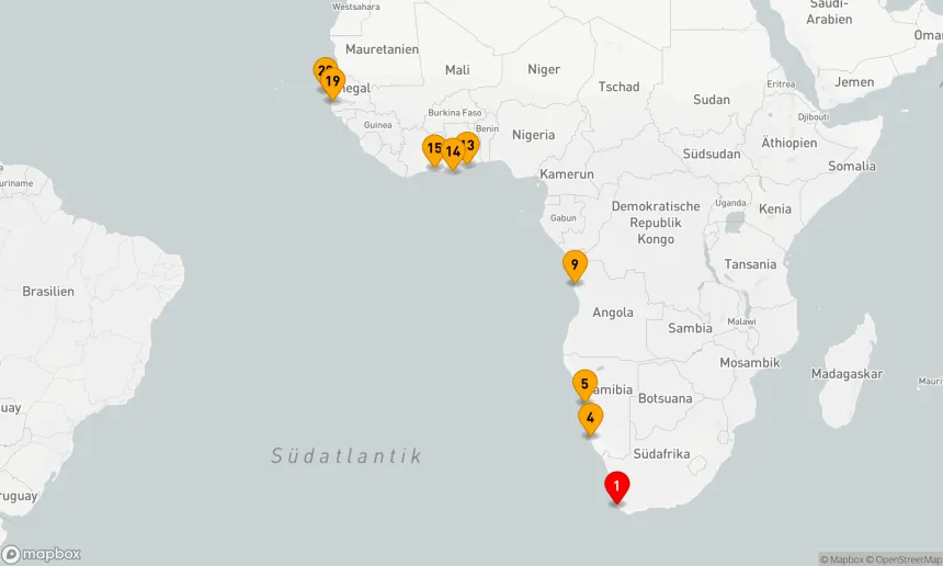 Route 19 Nächte - Von der Kap-Küste zum Goldstrand: Eine Afrikanische Meeresreise