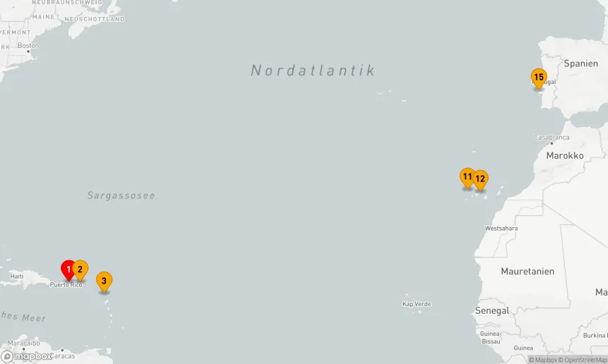 Route 14 Nächte - Von der Karibik zum Atlantik: Eine unvergessliche Reise